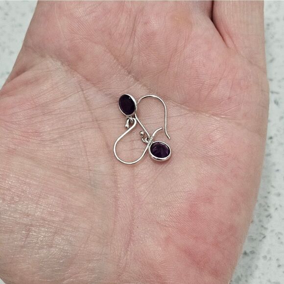 NEW, Set of 4 natural gemstones and Sterling Silver dangle earrings. - Picture 4 of 4